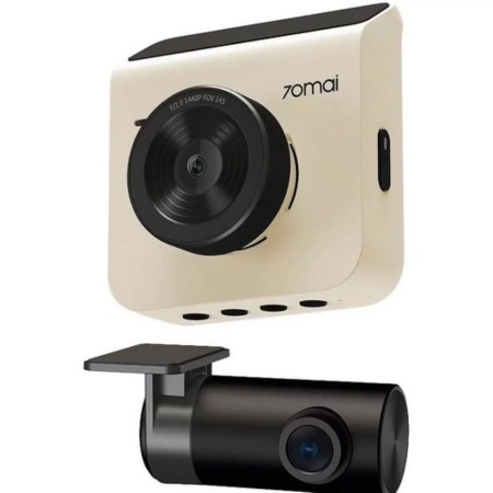 Автомобильный видеорегистратор 70MAi Dash Cam A400 + задняя камера, слоновая кость